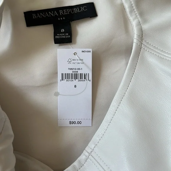 NEW Banana Republic Vegan Leather Bustier Size 8 Cream - Picture 9 of 9